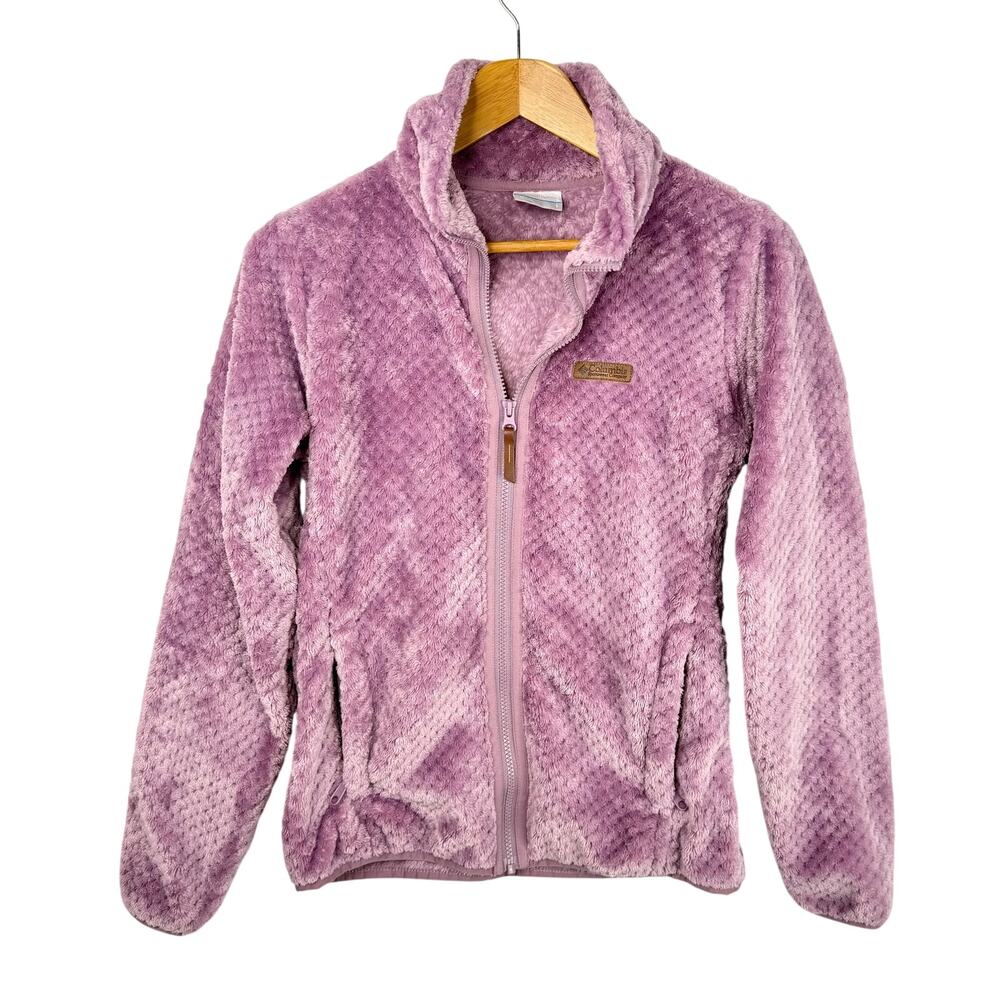 Columbia Purple Fuzzy Zip Jacket Small